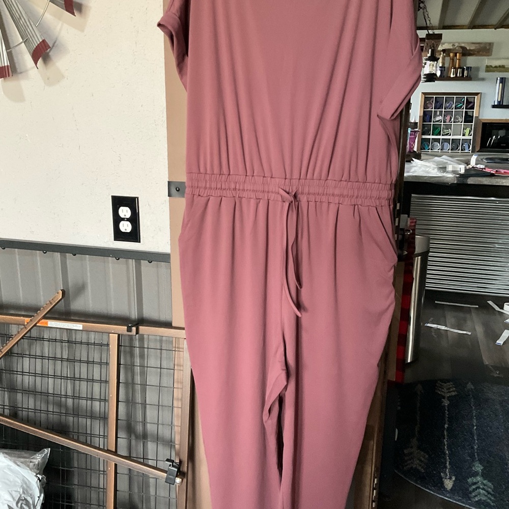 Maurices Mauve Drawstring Waist Midi Jumpsuit